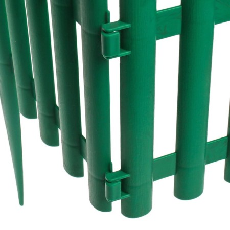 Decorative fence, 30 × 300 cm, 5 sections, plastic, green, Greengo-10