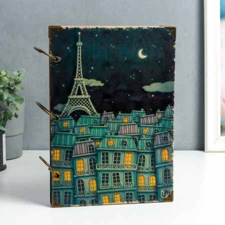 Photo album on rings 30 sheets "Night Paris" Black sheets 26x18 cm-2