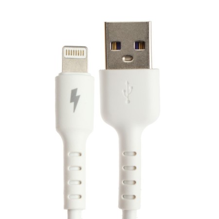 EXPLOYD EX-K-1384, Lightning-USB, 2.4 A, 2 m, silicone braid, white-1