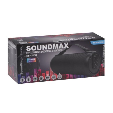 Soundmax SM-PS5020B portable column, 16W, 1500mach, FM, BT, Microsd, AUX, Black-5