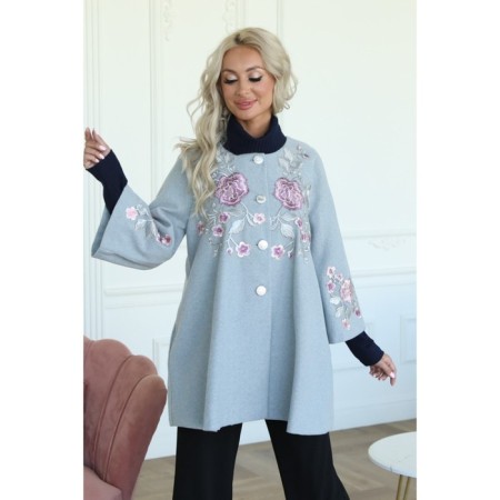 Female coat, size 46, gray color-14