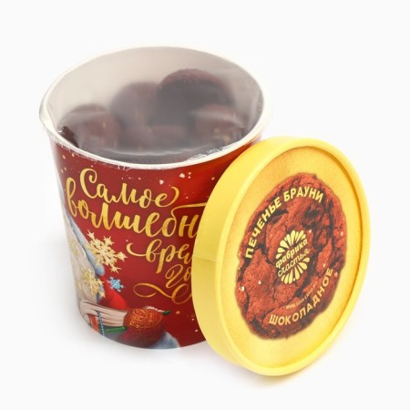 New Year! Brownie cookies in a glass "Magic season", 120 g-3