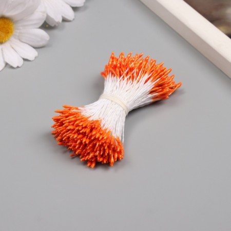 Stamens for artificial flowers gloss "risinki" orange set 360 pcs length 6 cm-1