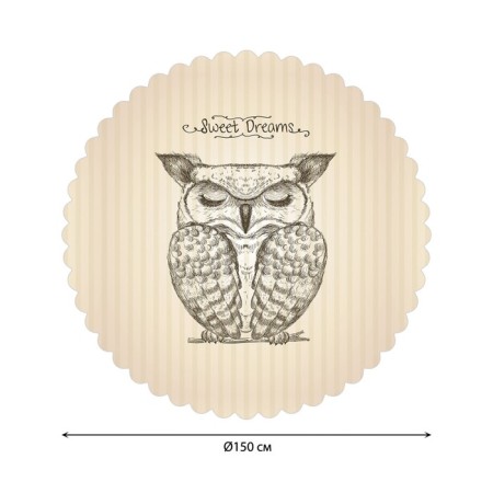 The tablecloth "Sleeping owl", round, Saten, d = 150 cm-1