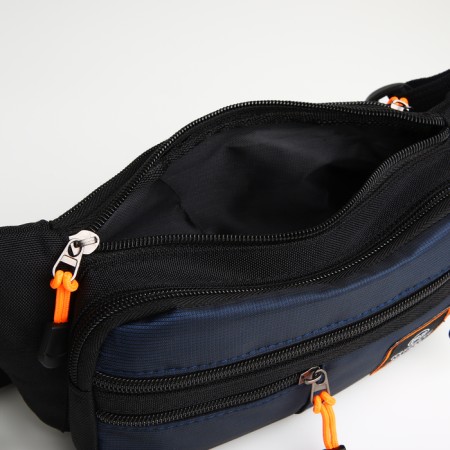 Lightning waist bag, 3 outer pockets, blue/black color-5