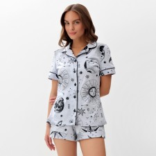 Women's pajamas (shirt and shorts) KAFTAN MAGIC NIGHT size 44-46, blue color