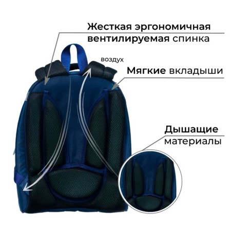 School frame backpack, 37 x 28 x 19 cm, calligrata to "cool cosmos", blue-3