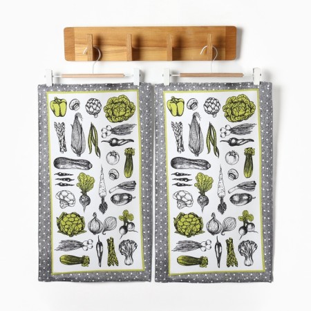 A set of towels "Dolyana" vegetables 35x60 ± 2 cm-2pcs., 100% HL, Rogozhka, 162g/m2