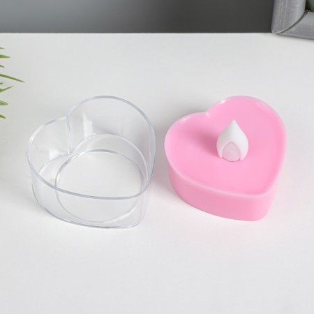 Nightmare "Candle Heart" LED 0.5W from 3XAG10 batteries pink 5x5x4 cm Risalux-2