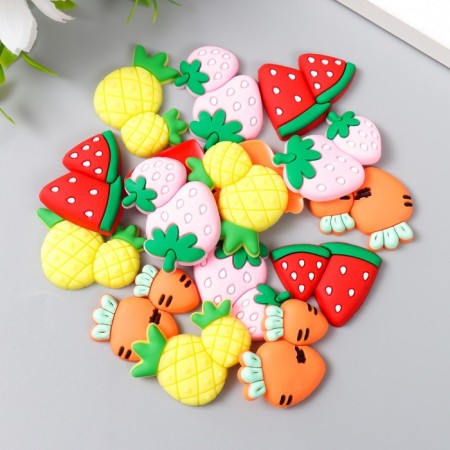 Decor for creativity rubber "Fruits, berries and vegetables" set 16 pcs mix 3x2.3 cm-1