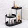 Organizer for storage, 3 sections, 30 × 17 × 26.5 cm, black color