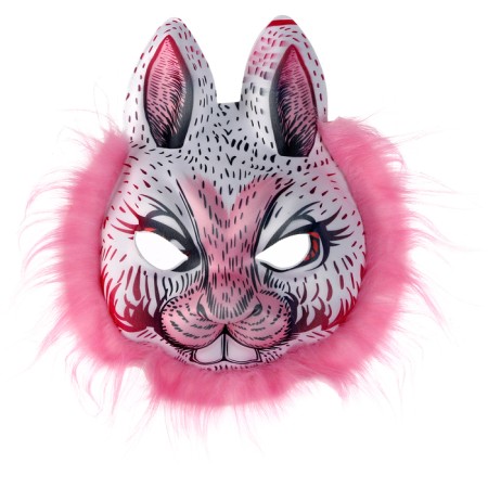 Carnival mask "hare", pink color