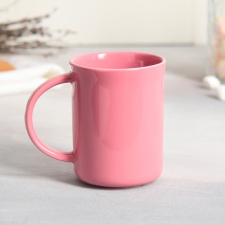 Tea couple ceramic "Panda", mug 200 ml, saucer 17.8x13.3 cm, pink color-3