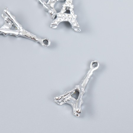 Decor for creativity metal, rhinestones "Eiffel Tower" silver 2.2x1x0.4 cm-1