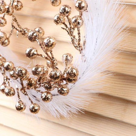 New Year's wreath D-20 cm "elite" berries, white-golden-1