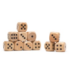 Playing bones, 2.5 x 2.5 cm, packing 100 pcs, wooden