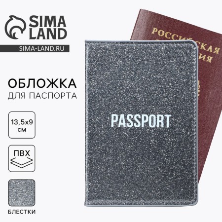 Passport passport cover, PVC shiny, gray color