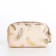 Cosmetic bag with zipper, beige-pink color