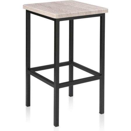 Haric loft Metal/MDF stool, black/Philadelphia Gray 34x34x61 cm