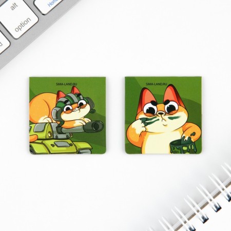 Set of Notepad A6, 32 sheets, stickers, magnetic bookmarks "Hero and Protector"-3