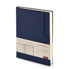 Delicidal of Leduced A5, 136 Marseille sheets, Cover Artificial Leather, Lasse, Block 70 g/m2, Dark blue