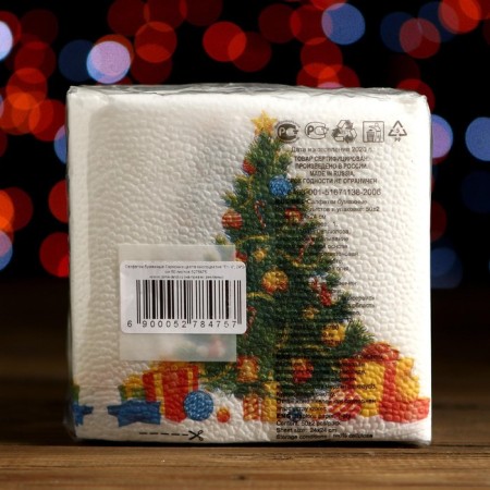New Year's napkins Paper Harmony of color Multicompassion "Christmas tree", 24*24 cm 50 sheets-4