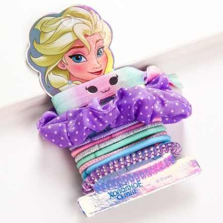 Hair gum, 10 pieces, cold heart-3