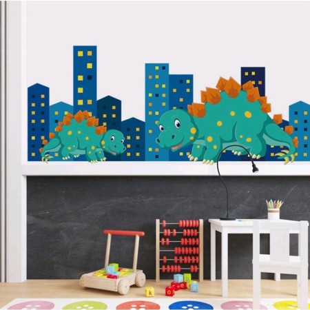 Sticker Plastic Interior color "Dinosauries in the city" set 2 sheets 30x90 cm