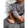 Knitted Children's Pure Love Buddy, height 74 cm, gray color