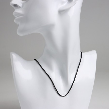 Leather lace d = 1.5 mm, 45 cm, black color-1