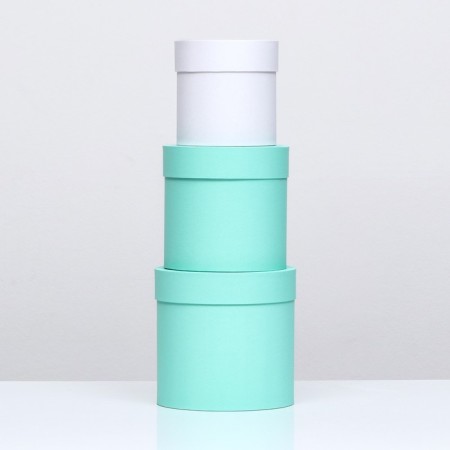 A set of round boxes 3 in 1 "Paints", mix, 18 x 18 x 18 - 14 x 14 cm 14 cm-2