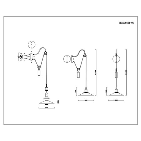 Wall lamp EVOLUCE. Sle120501-01. ESPERAZZA. 1x60 W, E27, 26x50 cm, black color-12