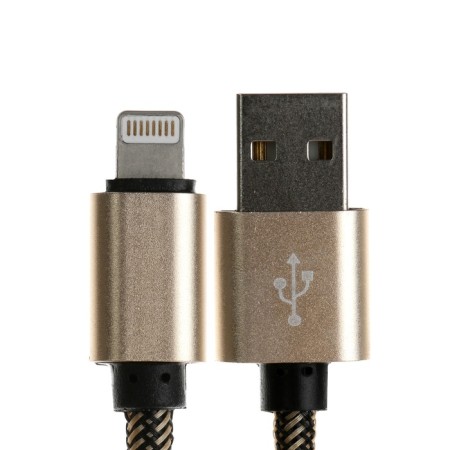 Lightning cable - usb, 2.1 a, nylon braid, 1 meter, golden-1