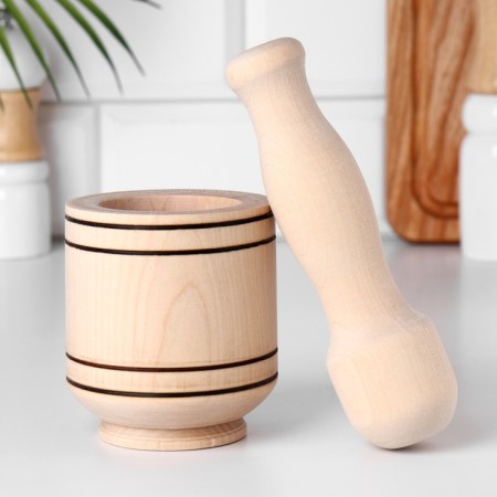 Stupa for spices with pestle wooden, mix-3