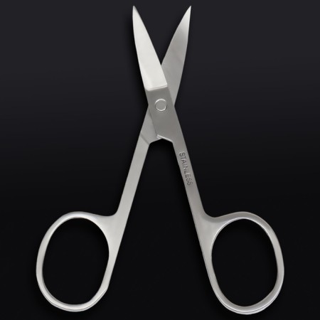 Manicure scissors "Premium", bent, wide, 9 cm, on the blist, silver color-8