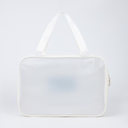 Cosmetic bag with lightning, white color-1