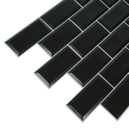 PVC panel block black, white seam 962x484 mm-3