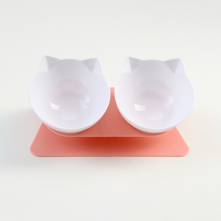 Plastic bowls on a pink stand 27.5 x 14 x 15 cm white-1