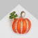 Brooch "Pumpkin" with a leaf, colored in gold