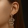Earrings Metal "Snake" Fixed desire mini, white color in gold