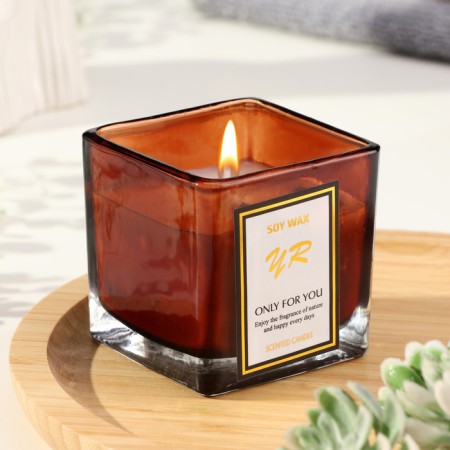 Aromatic candle in a glass "Soy Wax", champagne-4