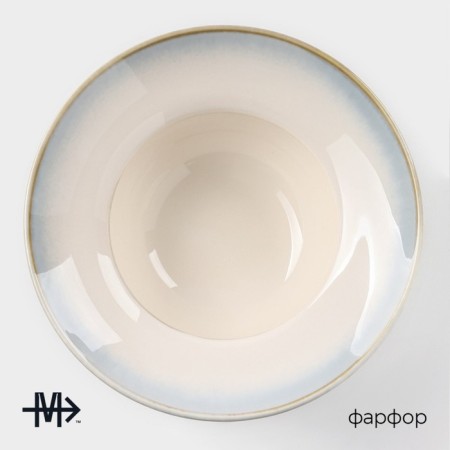 Porcelain plate for Magistro paste "Paveti", 800 ml, d = 19.5 cm, blue color-1