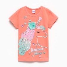 T -shirt for girls, orange color, height 110cm