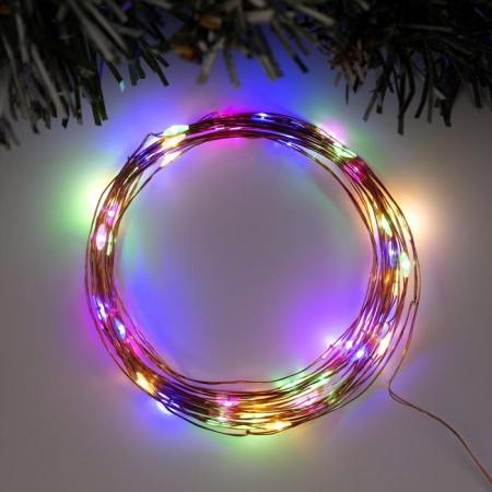 Garland "thread" 5 m Rosa, IP20, copper thread, 50 LED, glow of multi, USB