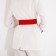Women's belt, width 6 cm, elastic band, metal buckle, red color