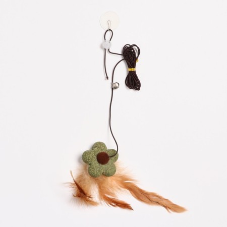 Cat tensile with feathers with cats with a cat and tambourine-1