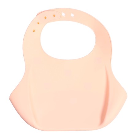 Bibslate for feeding "Bear", silicone, with pockets, beige-2