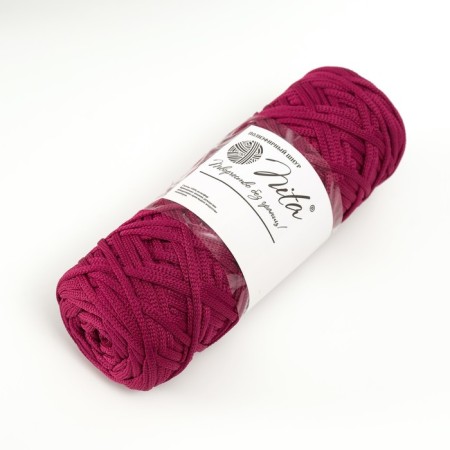 Knitting cord 100% polyester, width 3 mm 100m (plum)-2