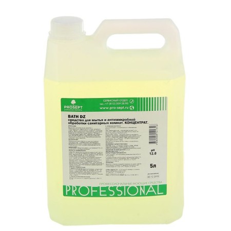The remedy for cleaning and disinfecting the sanitary rooms Bath DZ. Concentrate, 5l