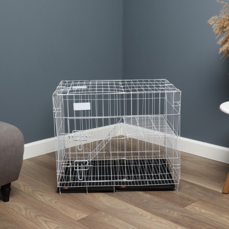 A cell for dogs and cats, a bunk 70 x 50 x 60 cm, white-1